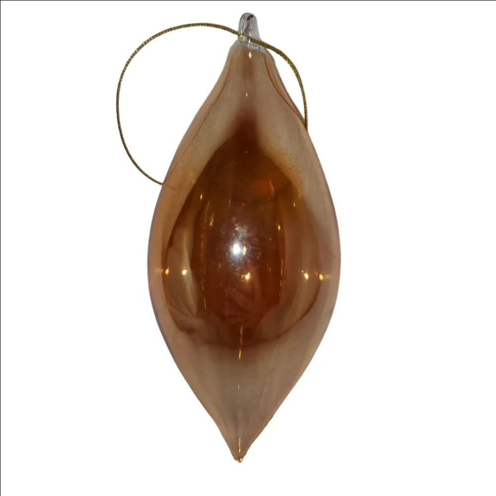 Teardrop Shaped Hand Blown Glass Ornament